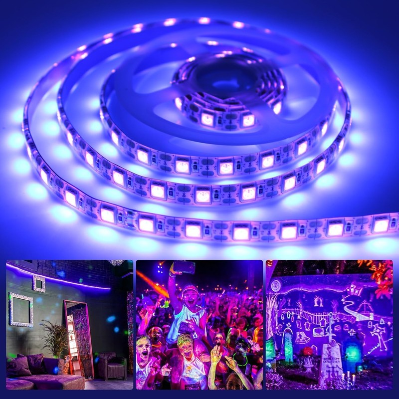 iNextStation USB UV Black LED Light Strip, 2M/6.6ft 5V SMD5050