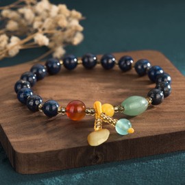DIGIT PAKA Pulsera de piedras preciosas naturales, piedra de energía de chakra de vidrio curativo que puede equilibrar tu energía espiritual, 3, Gema