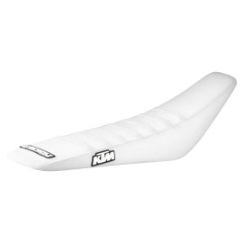 Enjoy Mfg 2019-2022 KTM SX-SXF 125 250 350 450 seat cover   all WHITE/ WHITE rib #173 LOGO