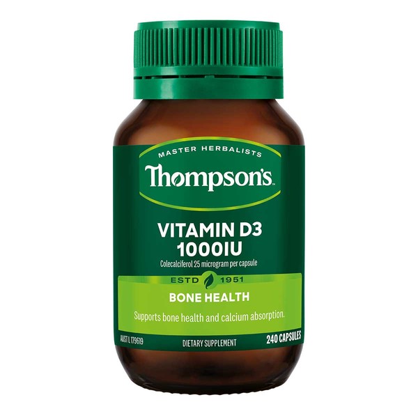 Thompson's Vitamin D3 1000IU - Bone Health - 240 capsules