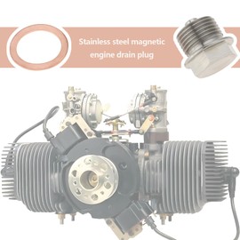 eMagTech M18 x 1.5 mm Magnetic Oil Drain Plug Stainless Steel Oil Drain Plug with Copper Crimp Disc Replacement for Most Cars and Motorcycles