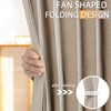 Jubilantex Folding Linen Shower Curtain for Bathroom Khaki Waterproof Shower