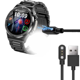 Blueshaweu Charging Cable Compatible with Hasakei 2023 Smartwatch Men's 1.39 Inch T30, Cable Charger Charging Station for Hasakei T30/DekeFit T30 Smartwatch (Black)