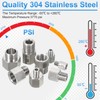 PATIKIL 304 Stainless Steel Forged Pipe Fitting, M12x1.75 Female to