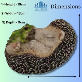 Garden and Home Decor - 13cm Realistic Hedgehog Polyresin Statue - Hand Painted Figurine - Intricate Detail Suitable for Indoor or Outdoor Use - Frost and Fade Resistant Animal Lawn Ornament