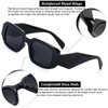 KamQen 2 Pieces Y2K Rectangle Sunglasses for Women Men Trendy