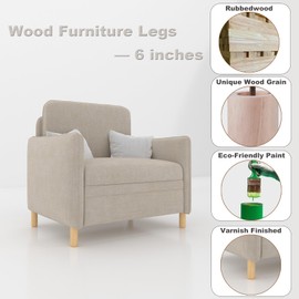 DWYL & LWYD 6 Inch Heavy Duty Solid Wood Furniture Legs Set of 4 - Replacement Wooden Table Legs for Sofa, Couch, Bed - Riser Feet for Ottoman Cabinet, Dresser, Coffee Table - Natural Varnish