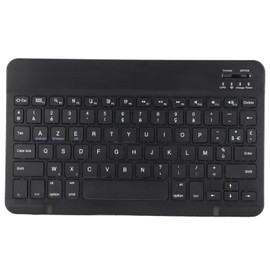 Gugxiom Teclado Francés AZERTY, Teclado Inalámbrico Portátil de 10 Pulgadas, Teclado de Diseño AZERTY Ultra Delgado, para Teléfono Inteligente, Tableta, PC, Escritorio (Black)