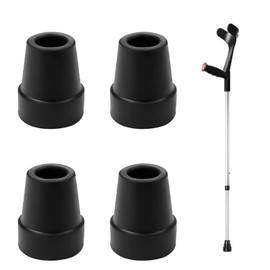 4 Pcs Cane Tips Rubber Ferrule,19 mm 3/4" Black Ferrules Heavy Duty Cane Walking Sticks Tips Ends,Non-Slip Walking Pole Rubber Tips Replacement Cane Tips for Most Hiking Sticks, Trekking Poles, Walkin