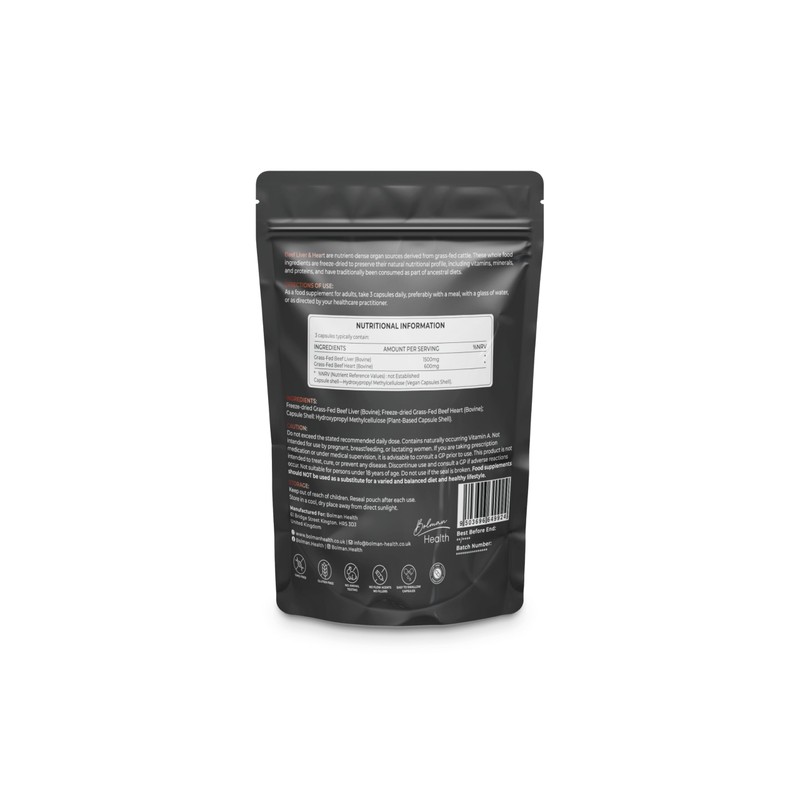 Grass-Fed Beef Liver & Heart Capsules | 2100mg Per Serving