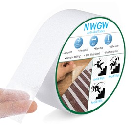 NWGW Clear Anti Slip Tape for Stairs & Bathtubs, 2" x50FT Non-Skid Transparent Grip Tape - Soft PVC Safety Traction for Bare Feet, Pool Decks, Boats, Shower Floors
