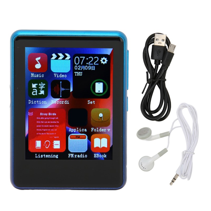 MP3 Player Bluetooth 5.0 Support FM Radio 2.4inch Full Touch
