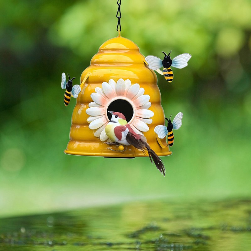 Beehive Bird Houses Outside Iron Hanging Birdhouses Garden Bird Nest