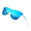 ROCKNIGHT Blue Mirrored Sunglasses Women Polarized UV Protection Trendy White