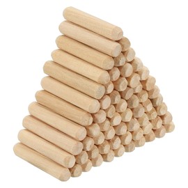 PATIKIL 1/4" x 1-5/32"(6 x 30mm) Wood Dowel Pins, 150 Pack Fluted Wooden Dowel Pin Beveled Groove Rods for Furniture Door Art Crafts Projects