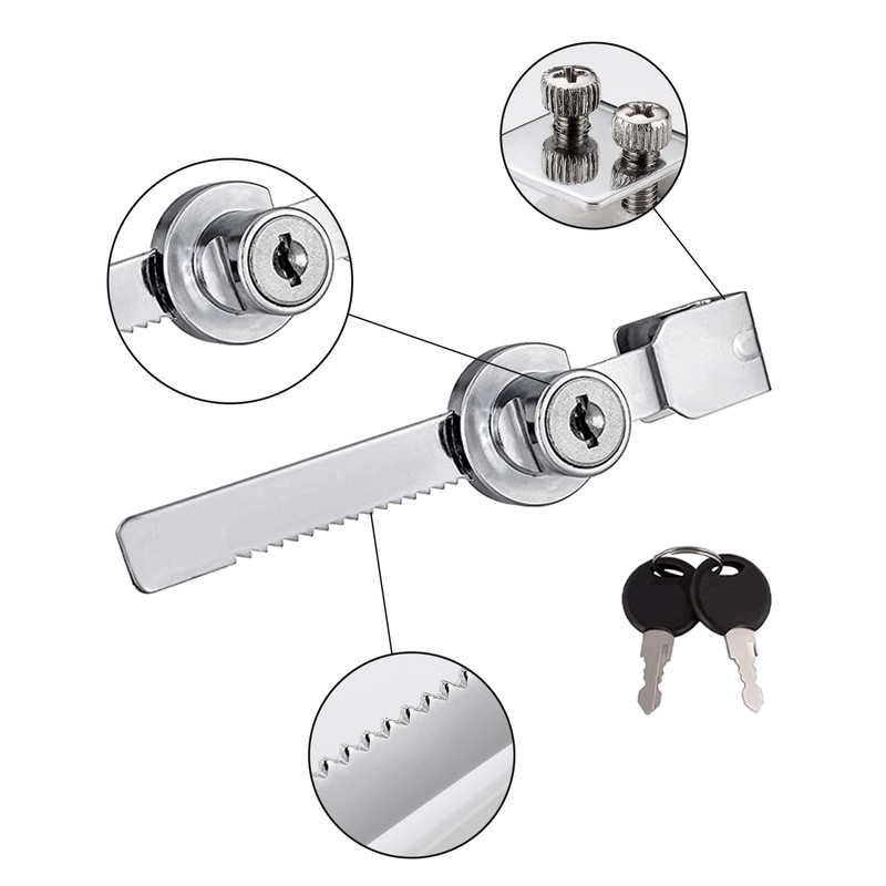 12Pack Display Case Lock Showcase for Sliding Glass Door, Lock