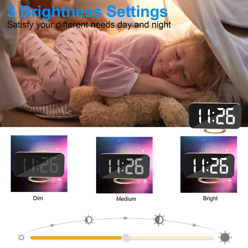 U-picks Digital Alarm Clock, 6.5" Large LED Display with Brightness