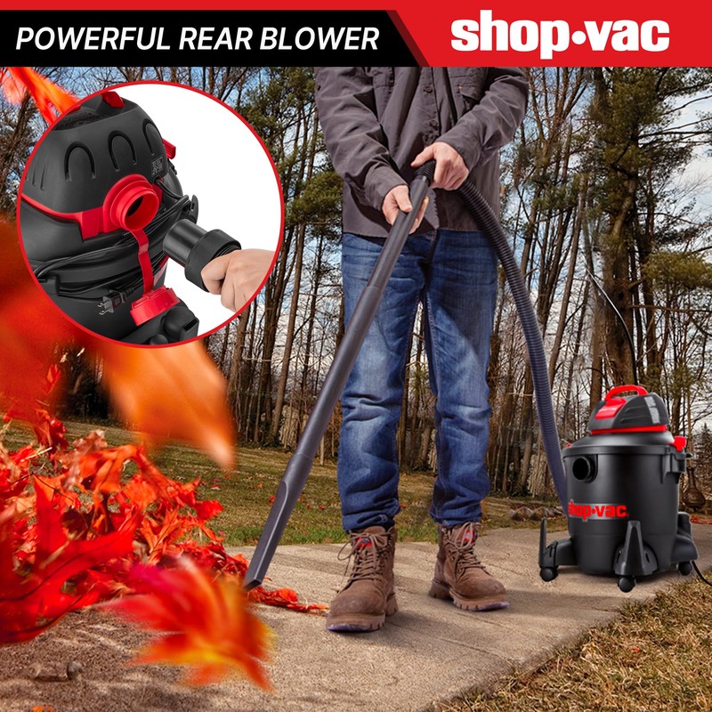 Shop-Vac 5922805 Wet/Dry Vacuum, 8 Gallon, 4.5 Peak HP, 1.25