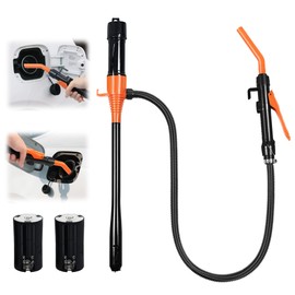 Kiweoci Electric Fuel Transfer Pump Powered, 3GPM Portable Fluid Transfer Siphon Pump with Oil Pipeline, Battery Gas Pumps with Adjustable Flow Control Nozzle for Car Gas Can/Gasoline/Water/Oil