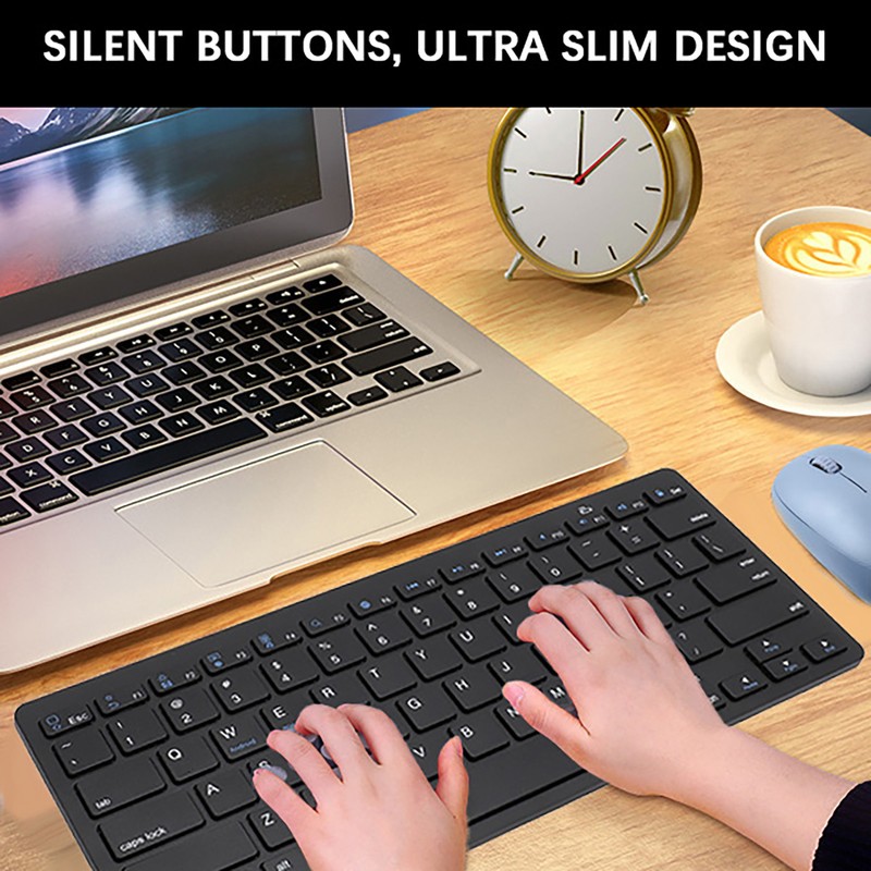78 Keys Wireless Keyboard with Silent Buttons Ultra Slim Bluetooth