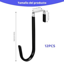 12 Pcs Ganchos de Puerta de Metal con Recubrimiento de Goma Antirayaduras