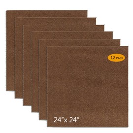 AKIVIDA 12Pcs Carpet Squares 24”x 24” Carpet Tiles Peel and Stick Non-Slip Self Adhesive Floor Tile DIY Reusable Waterproof Carpet for Gym Garage Tiles