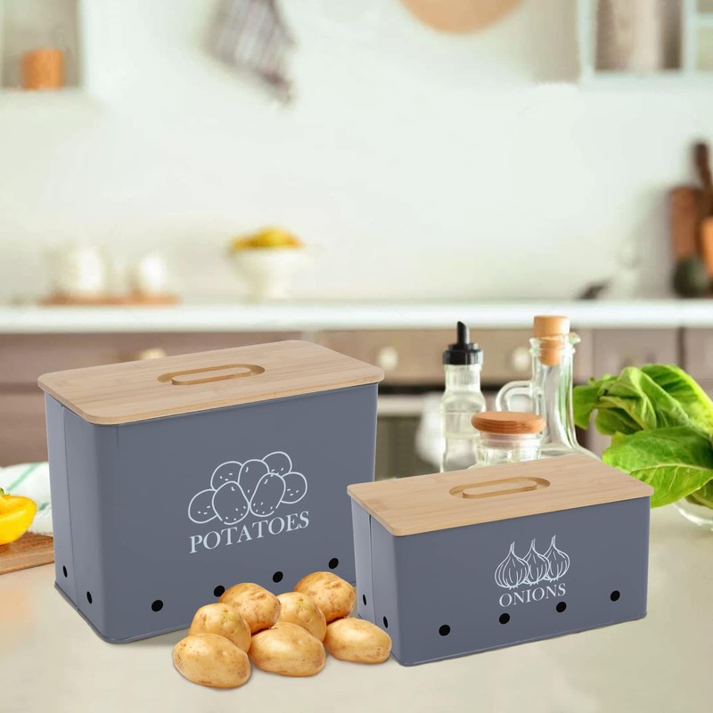 Xbopetda Potato Onion Storage Box, Food Container Sets, Storage Canisters