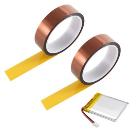 Grosion 2Pcs 10mm X 33 M Heat Resistant Tape,100ft Heat Proof Tape,Polyimide Film High Temperature Tape,Thermal Heatproof Tape for Soldering 3d Printer Sublimation Heat Transfer Tape