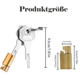 Set of 3 Keyhole Locks, Hanging Lock, Door Lock, Room Door, Mortice Lock, Trailer Lock with Universal Key for Room Doors for Room Door Lock, Mortise Lock, Door Lock, Interior Door