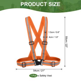 PATIKIL Reflective Safety Vest, 1 Pack Hi-Vis Safety Vests, Adjustable High Visibility Reflective Strips for Traffic Control Outdoor Jogging Cycling, Fluorescent Orange