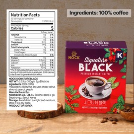 [Nokchawon] Signature Black Instant Coffee – Rich and Smooth Korean Black Coffee Sticks, 50 Sticks, 100g (3.53oz)
