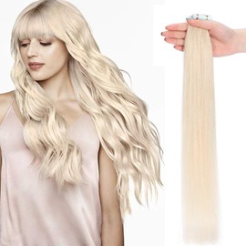 14 inch Tape in Hair Extensions Human Hair [2g*20pcs] #70 Bleach White (40g)