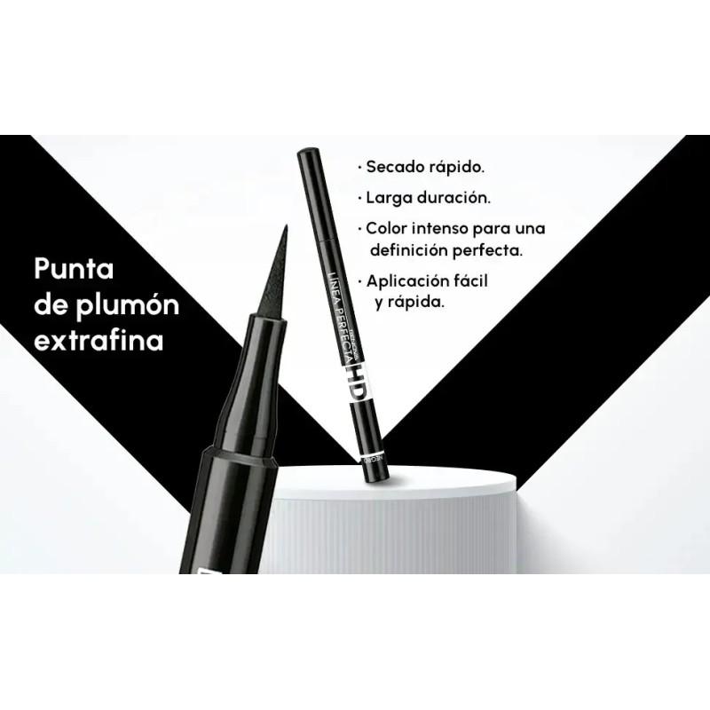 Delineador Plumon Para Ojos Linea Perfecta Hd Renova Negro Efecto
