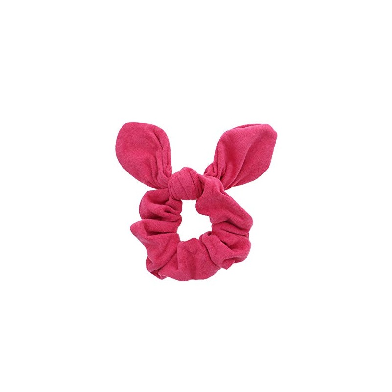 Soft Suede Scrunchie Hair Ties With Rabbit Ears (Berry)