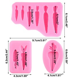 zixiang ZiXiang Easter Silicone Mold Easter Carrot Silicone Molds Carrot Fondant Mold For Cake Decorating Cupcake Topper Chocolate Gum Paste Candy Polymer Clay Set Of 3