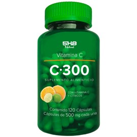 5H8 Nutrition  C300 Vitamina C  Suplemento Alimenticio  Contiene Ctricos  Fortalecimiento del Sitema Inmune  Frmula Avanzada  120 Cpsulas, 300 mgs De 