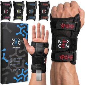 Wrist Brace Carpal Tunnel - Support With Splint For Tendonitis And Pain Relief, Adjustable Wrist Support Right And Left Hand, Breathable (Red)