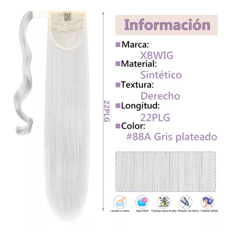 Xbwig Coleta Postiza Cabello Lacio Caballo Natural Extensiones