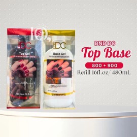 DND [Refill Size] DND DC Duo Top Coat No Cleanse 900 & Base Coat 800 16fl.oz