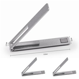 ThFmlva 2-Pack Ultra-Thin Alloy Phone Kickstand - Adjustable, Foldable & Magnetic for Home/Office/Travel - Slivery Stand for Phones/Tablets