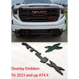 Auto Front Grill Matte Black AT4X OVERLAY Emblem 2023+ GMC Sierra 1500