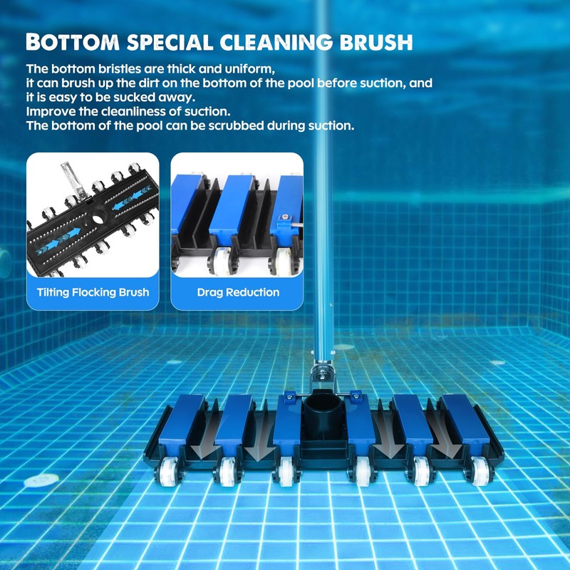 Pool Vacuum Head, Manual Pool Vacuum for Inground and Above