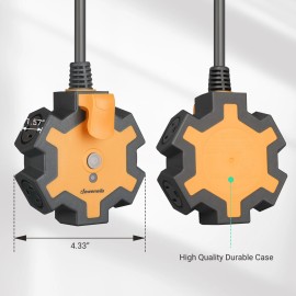 DEWENWILS 5-Outlet Garage Power Strip, Overload Protection, Swivel Safety Covers