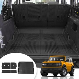 Maxzina Cargo Mat Compatible with 2021 2022 2023 2024 2025 Ford Bronco Trunk Mat Back Seat Cover Protector Cargo Liner Split Seat Kick Mat for Ford Bronco Accessories 4 Door