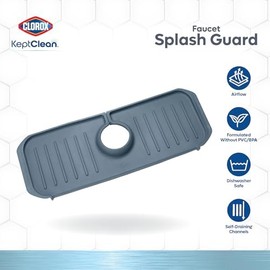 Clorox KeptClean, Steel Blue Faucet Splash Guard, One Size