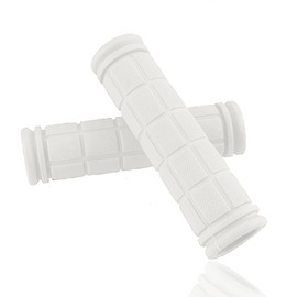 Bicycle Grips for Children, Non-Slip Soft Rubber Ergonomic Bicycle Grips Handlebar Grips for MTB Mountain Bike Bicycle (White x 1 Pair)
