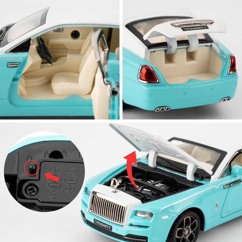 imtfzct 1/32 Rolls Royce Phantom Light Metal Car Model, Sound