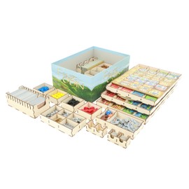 The Broken Token A Feast for Odin Compatible Game Organizer - Wood Storage Box with Multiple Compartment Trays for Resources, Four-Players, Cards & More - Unofficial Wooden Game Organizer