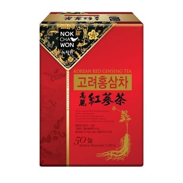 Nokchaeun Simple Korean Red Ginseng Tea 50 Tea Bags Holiday Gift for Parents Tea Room Hospitality for Company Guests Weight Control, 14 Pieces / 녹차원 간단한 고려홍삼차 50티백 명절 부모님 선물 탕비실 회사 손님접대 체중조절, 14개