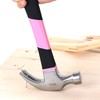 FASTPRO Pink Hammer, Fiberglass Curved Claw Hammer with Comfort Grip